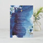 Rustic Blue Katholieke Huwelijksmis Trouwdag Kaart (Staand voorkant)
