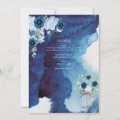 Rustic Blue Katholieke Huwelijksmis Trouwdag Kaart (Achterkant)