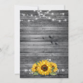 Rustic Blue Lace Sunflower Weddenfoto Save The Date (Achterkant)