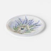 Rustic Blue Lavender Birdhouse Floral Papieren Bordje (Gekanteld)