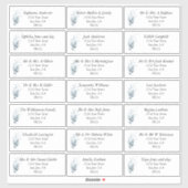 Rustic Blue Leafy Guest Name Adresetiketten Sticker (Vel)