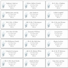 Rustic Blue Leafy Guest Name Adresetiketten Sticker