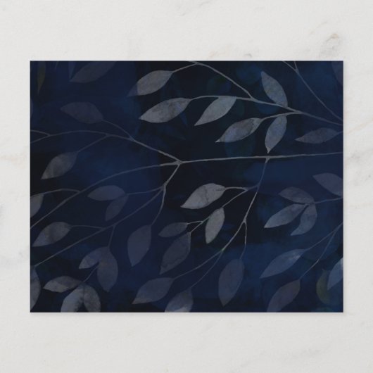 Rustic Blue Leaves Wedding Photo Save the Date (Achterkant)