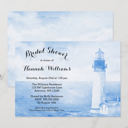 Rustic Blue Lighthouse Vrijgezellenfeest Kaart (Voorkant / Achterkant)