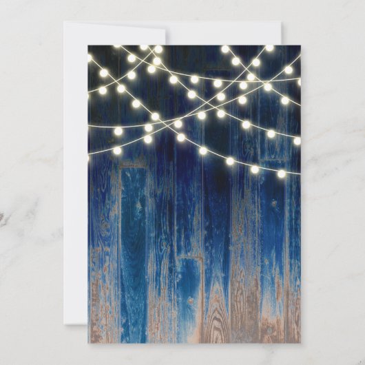 Rustic Blue Lights Modern Photo Graduparty Kaart (Achterkant)