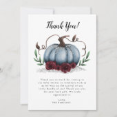 Rustic Blue Little Pumpkin-Baby shower Bedankkaart (Voorkant)