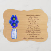 Rustic Blue Mason Jar Bridal Shower Kaart (Voorkant / Achterkant)
