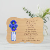 Rustic Blue Mason Jar Bridal Shower Kaart (Staand voorkant)