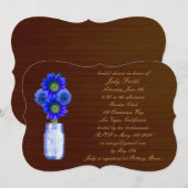 Rustic Blue Mason Jar Bridal Shower Kaart (Voorkant / Achterkant)