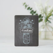 Rustic Blue Mason Jar Chalkboard Wedding Informatiekaartje (Staand voorkant)