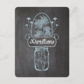 Rustic Blue Mason Jar Chalkboard Wedding Informatiekaartje (Voorkant)