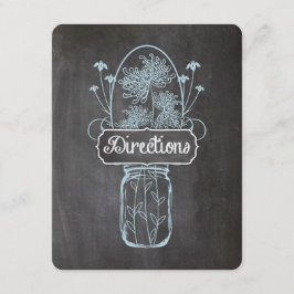 Rustic Blue Mason Jar Chalkboard Wedding Informatiekaartje