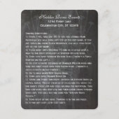 Rustic Blue Mason Jar Chalkboard Wedding Informatiekaartje (Achterkant)