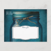 Rustic Blue Mason Jar Save the Date Wedding Aankondigingskaart (Achterkant)