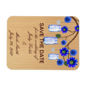 Rustic Blue Mason Jars Save the Date Magnet Magneet (Horizontaal)