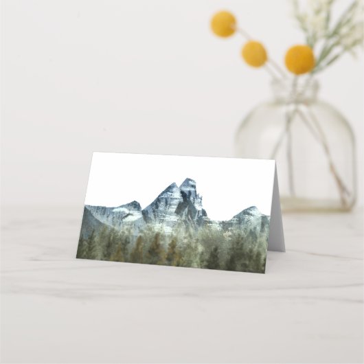 Rustic Blue Mountain Wedding Table Number Plaatskaartje (Achterkant)