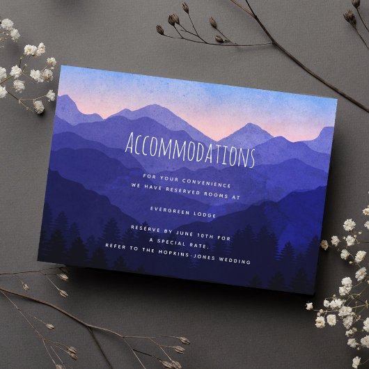Rustic Blue Mountains trouwaccommodaties Informatiekaartje