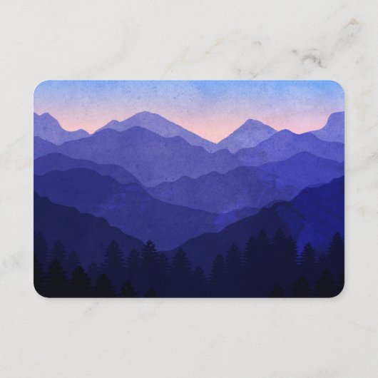 Rustic Blue Mountains trouwaccommodaties Informatiekaartje (Achterkant)