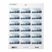 Rustic Blue Pine Forest Outdoor Weddenschap Etiket (Full Sheet)