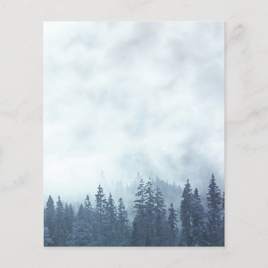 Rustic Blue Pine Trees BUDGET Weddenschap (Achterkant)