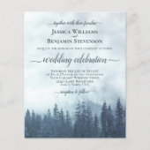 Rustic Blue Pine Trees BUDGET Weddenschap (Voorkant)