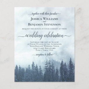 Rustic Blue Pine Trees BUDGET Weddenschap