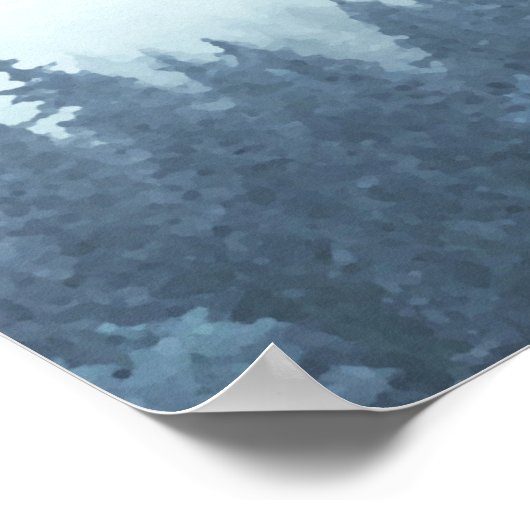 Rustic Blue Pines 7 Table Wedding Seating Chart Poster (Hoek)