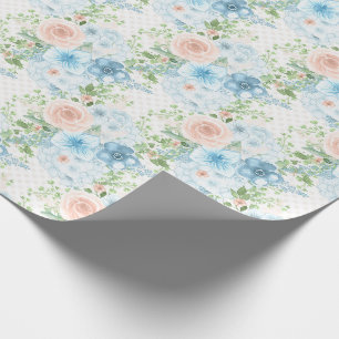 Rustic Blue Pink Green Floral Shabby Chic Cadeaupapier