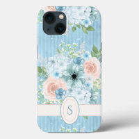 Rustic Blue Pink Green Floral Shabby Chic