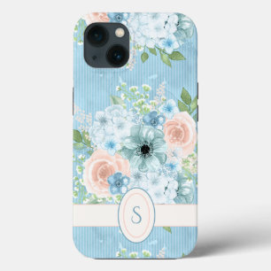 Rustic Blue Pink Green Floral Shabby Chic Case-Mate iPhone Case