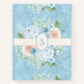 Rustic Blue Pink Green Floral Shabby Chic Notitieboek (Voorkant)