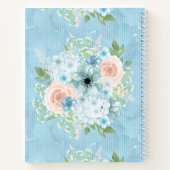 Rustic Blue Pink Green Floral Shabby Chic Notitieboek (Achterkant)