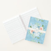 Rustic Blue Pink Green Shabby Chic Floral Notitieb Notitieboek (Binnen)