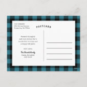 Rustic Blue Prettige Feestdagen 3 Foto Collage (Achterkant)