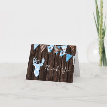 Rustic Blue Pset Deer Baby shower Dank je