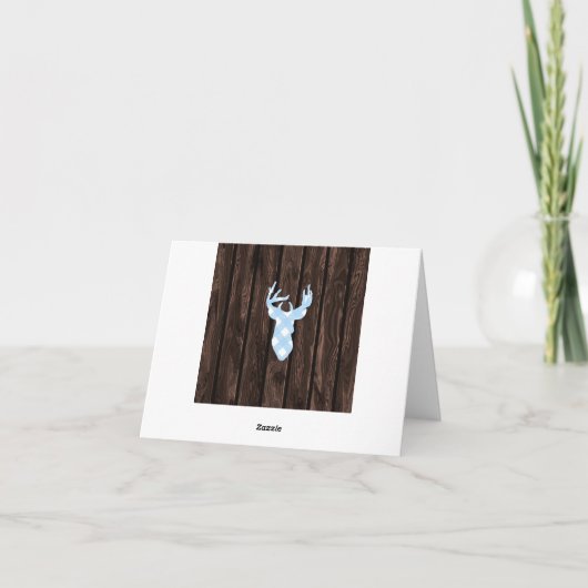 Rustic Blue Pset Deer Baby shower Dank je Bedankkaart (Achterkant)