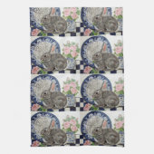 Rustic Blue Rabbit Bunny Dedham Country Farmhouse Theedoek (Verticaal)