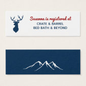 Rustic Blue Red Deer Mountain Bridal Registry Card Mini Visitekaartjes (Voorkant /achterkant)
