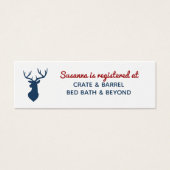 Rustic Blue Red Deer Mountain Bridal Registry Card Mini Visitekaartjes (Voorkant)