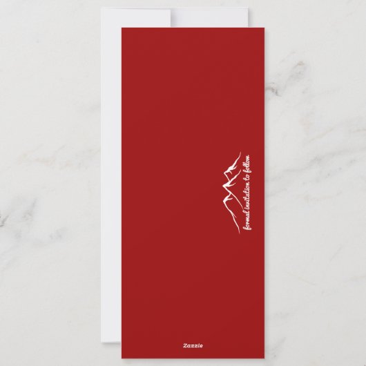 Rustic Blue Red Deer Mountain slaat de datum op Feestdagenkaart (Achterkant)