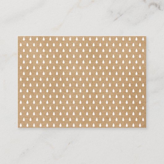 Rustic Blue Regendruppels Luierspel Baby Borrel Informatiekaartje (Achterkant)