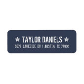 Rustic Blue Return-adreslabels Etiket (Voorkant)