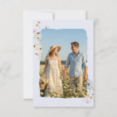 Rustic Blue Romantic Wildflower Wedding Photo Save The Date (Achterkant)