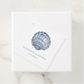 Rustic Blue Seashells Marine Ocean Beach Wedding Bedankjes Labels (In situ)