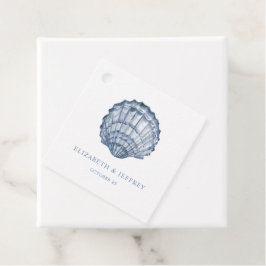 Rustic Blue Seashells Marine Ocean Beach Wedding Bedankjes Labels