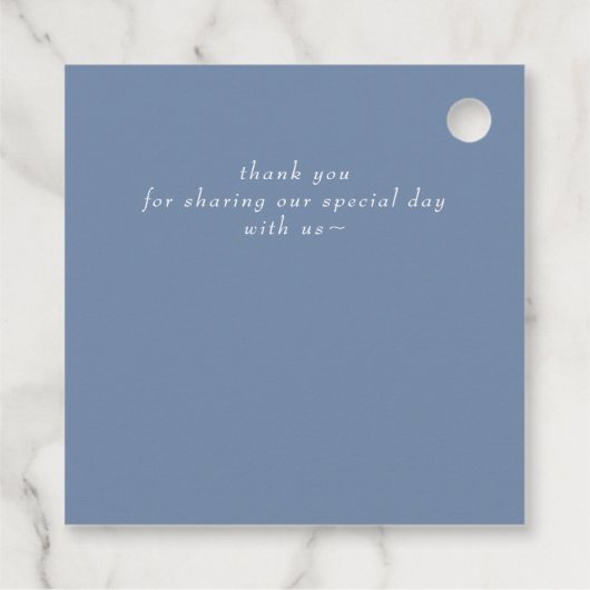 Rustic Blue Seashells Marine Ocean Beach Wedding Bedankjes Labels (Achterkant)