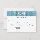 Rustic Blue Shiplap 3 Entree RSVP Wedding Response (Voorkant)