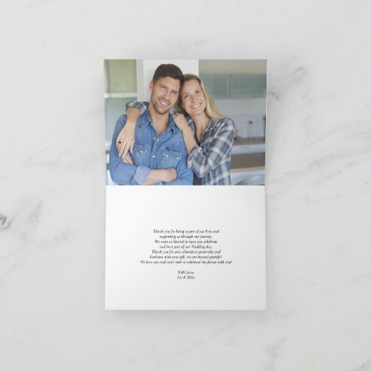 Rustic Blue Silver Winter Wood Dank je Bedankkaart (Binnen)