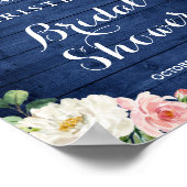 Rustic Blue String Light Floral Vrijgezellenfeest  Poster (Hoek)