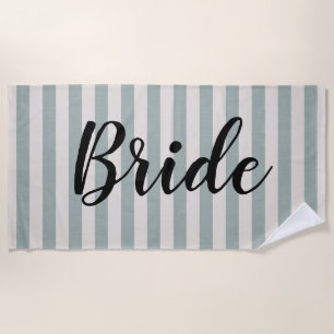 Rustic Blue Stripes Bride Strandlaken